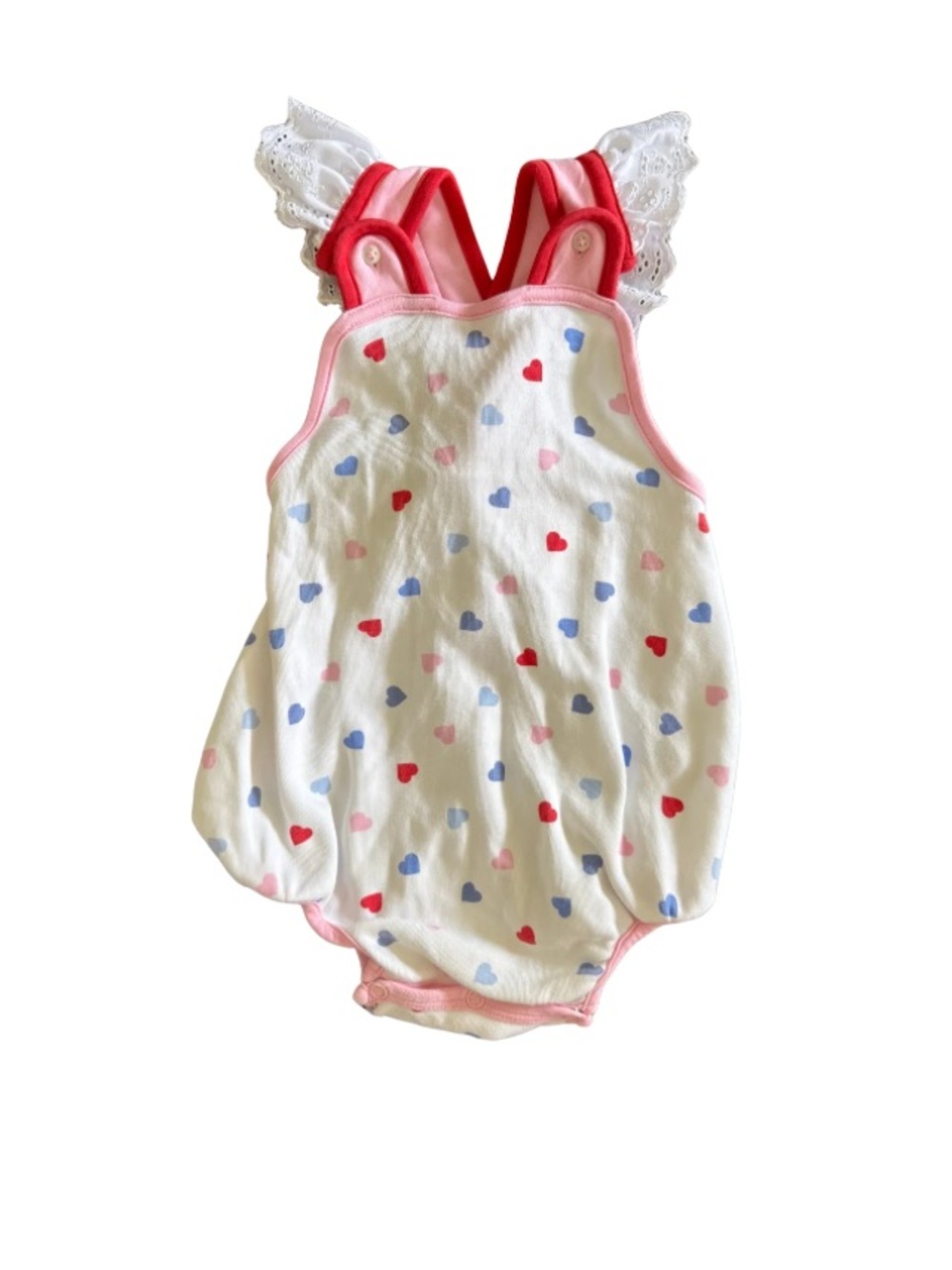 💕 Beaufort Bonnet Saylor Sunsuit Happy Hearts Bubble Romper 18-24M